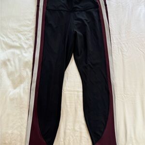Athleta Burgundy and Black Leggings